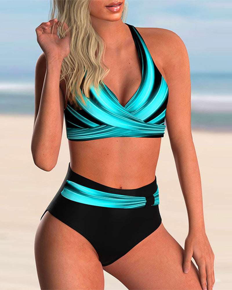 Belvenza | Set Bikini con Scollo a Croce e Stampa