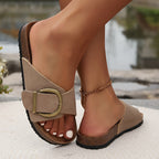 Belvenza | Sandali Slip-On in Pelle Color Avorio