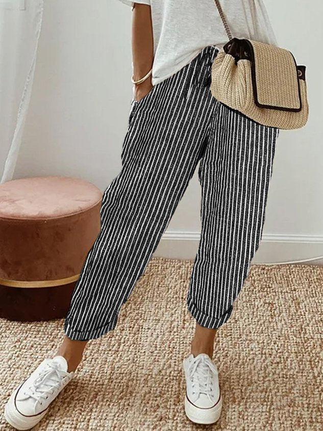 Belvenza | Pantaloni Leggeri in Tessuto Traspirante
