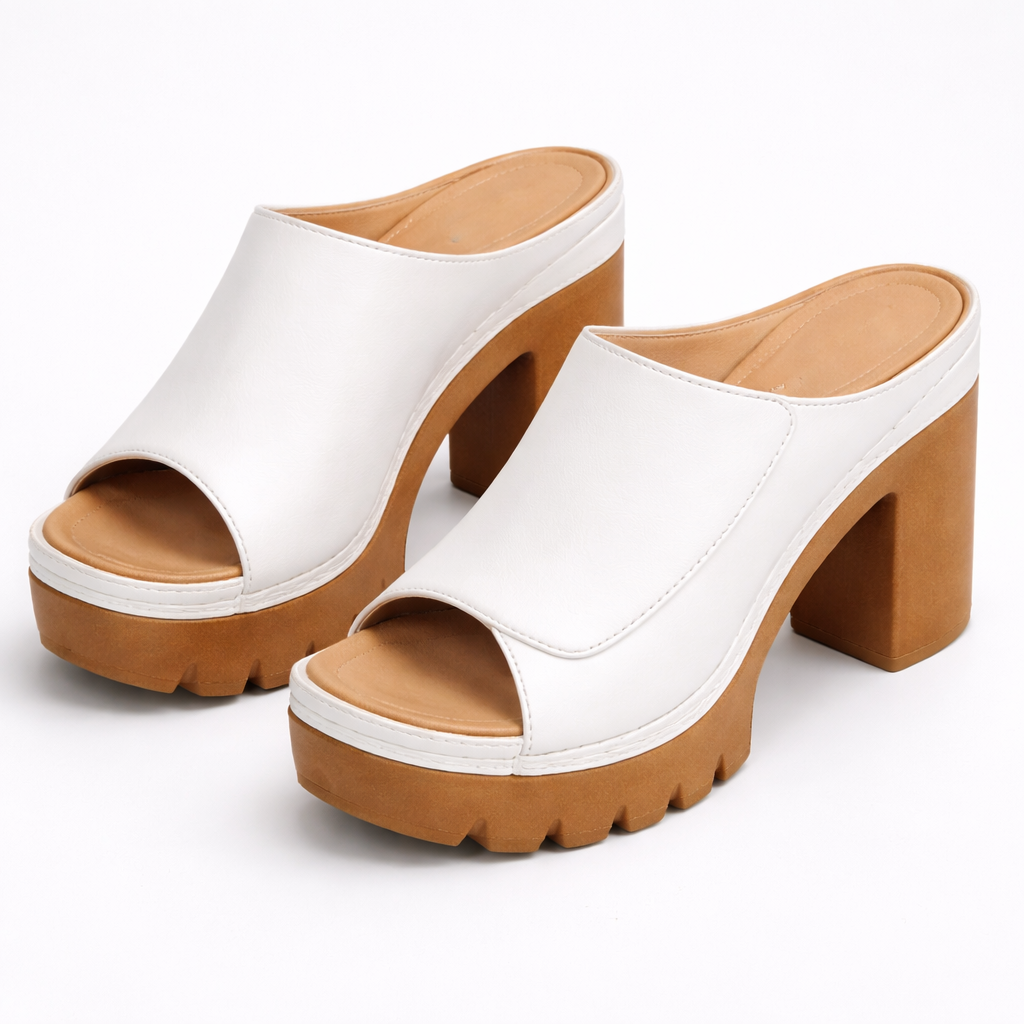 Belvenza | Scarpe con Plateau in Pelle Nera
