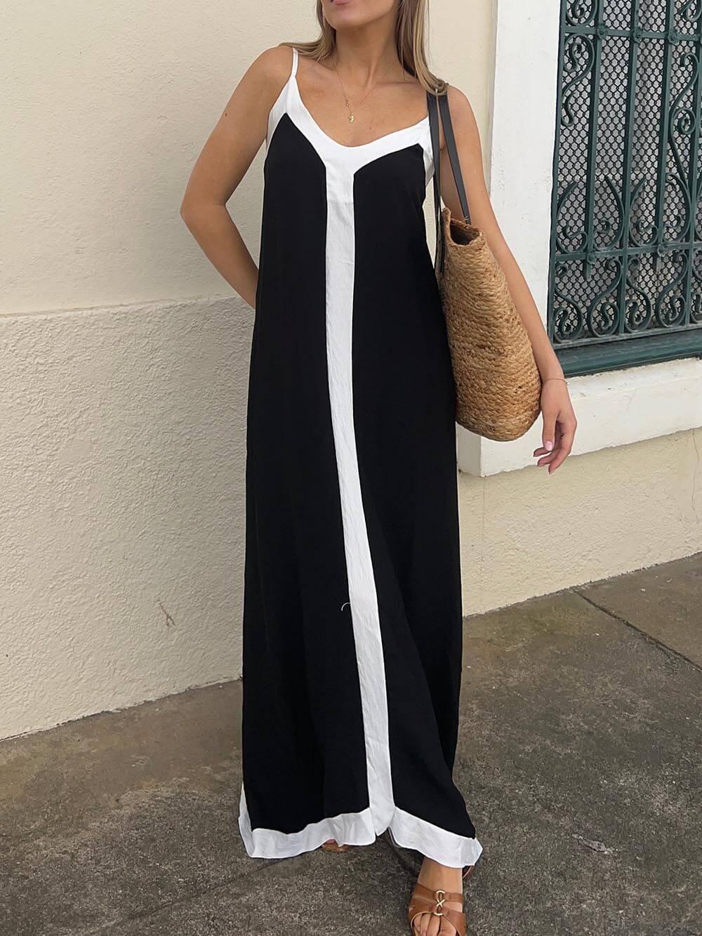 Belvenza | Abito Midi Colorblock in Stile Elegante