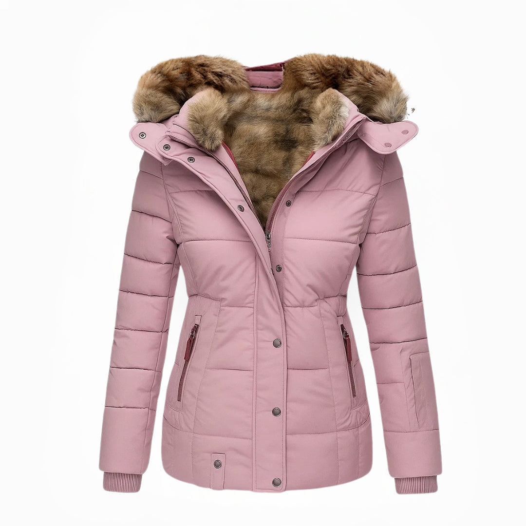 Belvenza | Cappotto Invernale con Fodera in Pelliccia Beige
