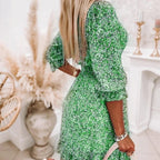 Belvenza | Vestito Elegante a Fiori con Maniche Corte