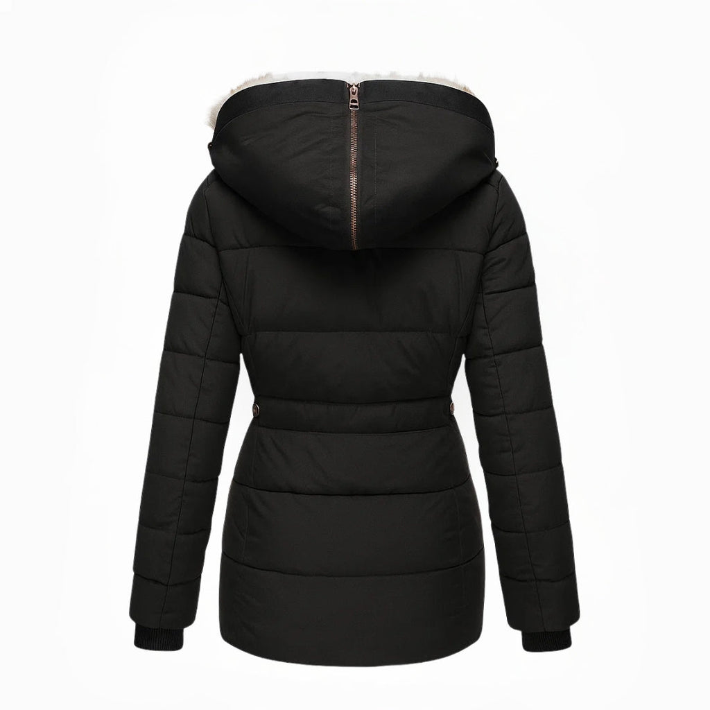 Belvenza | Cappotto Invernale con Fodera in Pelliccia Beige