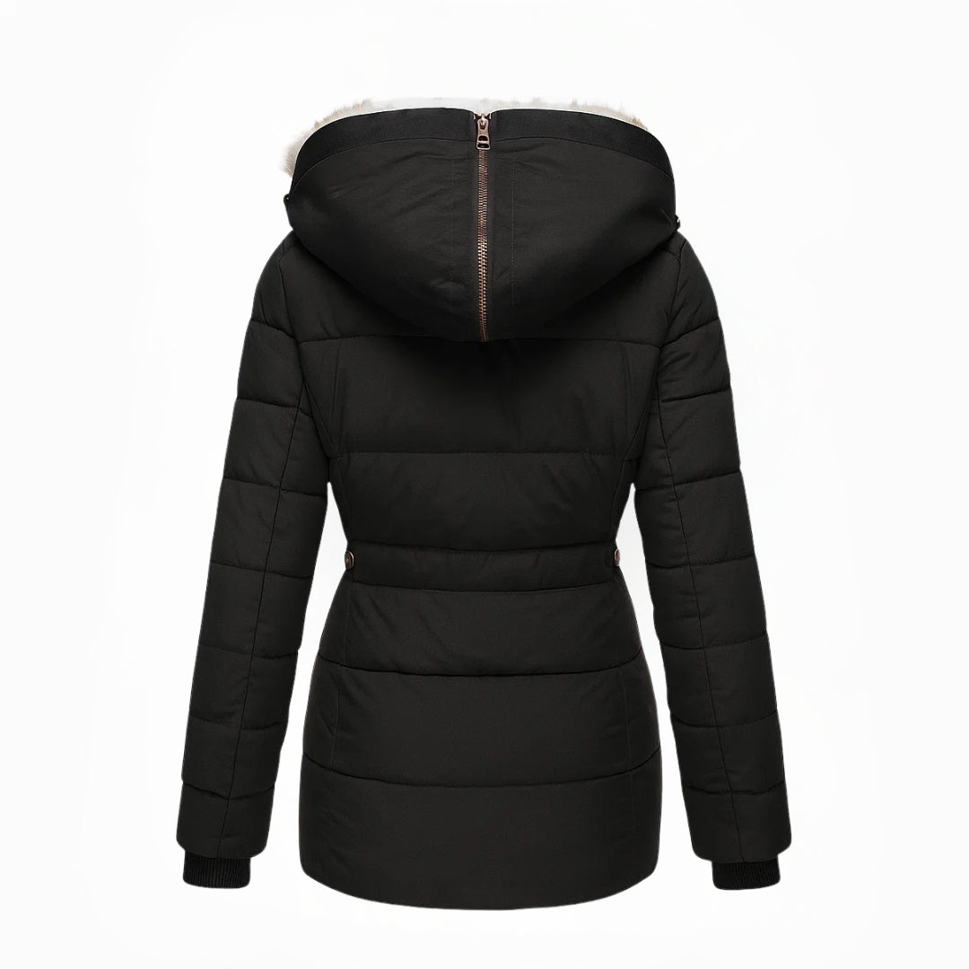 Belvenza | Cappotto Invernale con Fodera in Pelliccia Beige