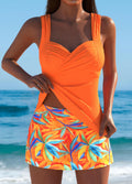 Belvenza | Tankini Elegante con Gonna Tropicale