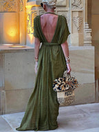 Belvenza | Kimono Drapiato Maxi con Spacco e Treccine