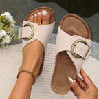 Belvenza | Sandali Slip-On in Pelle Color Avorio