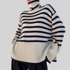 Belvenza | Maglione a Collo Alto in Cashmere Grigio