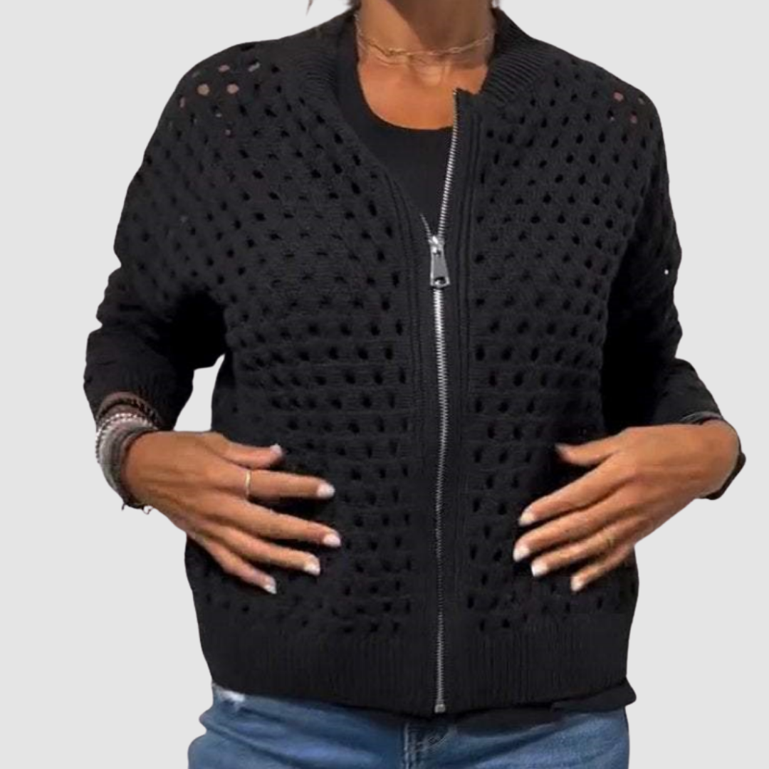 Belvenza | Giacca a Maglia Premium in Colore Neutro