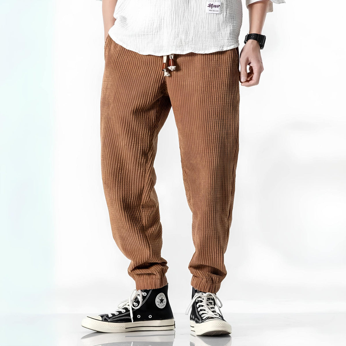 Belvenza | Pantaloni in Velluto Morbido Verde