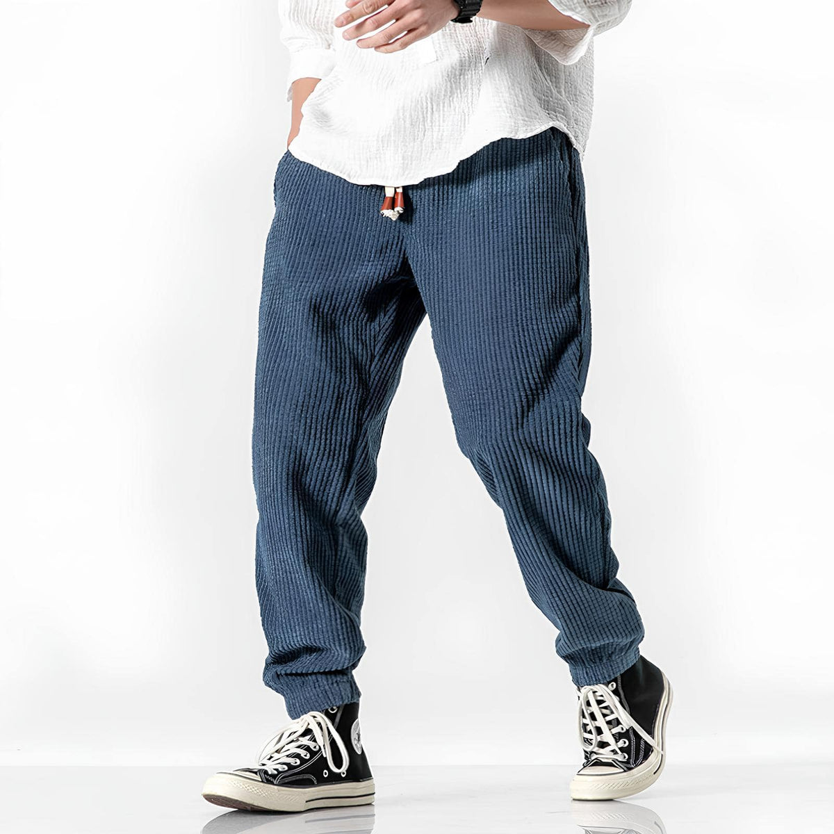 Belvenza | Pantaloni in Velluto Morbido Verde