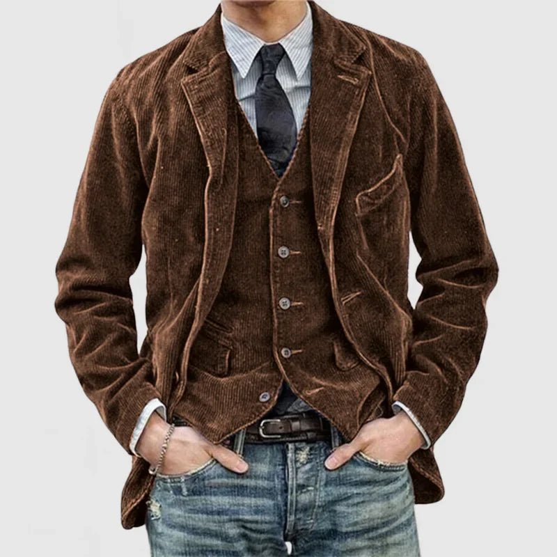 Belvenza | Blazer in Velluto Verde con Gilet Coordinato
