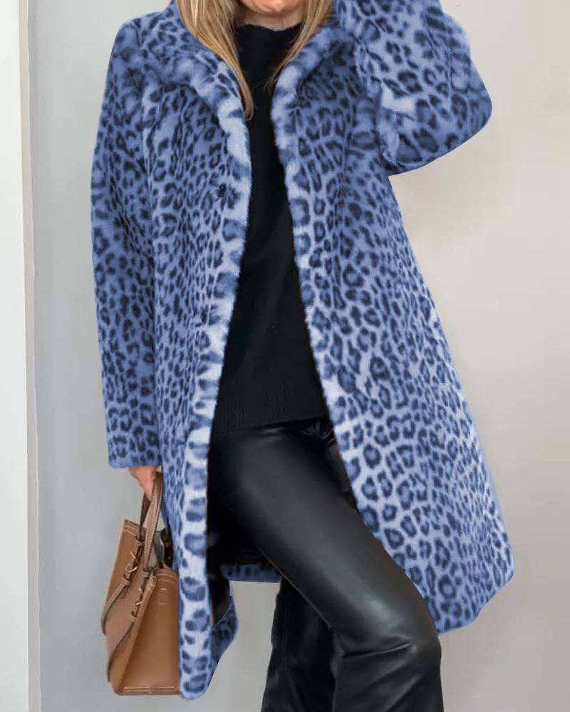 Belvenza | Cappotto Elegante in Stile Leopardo