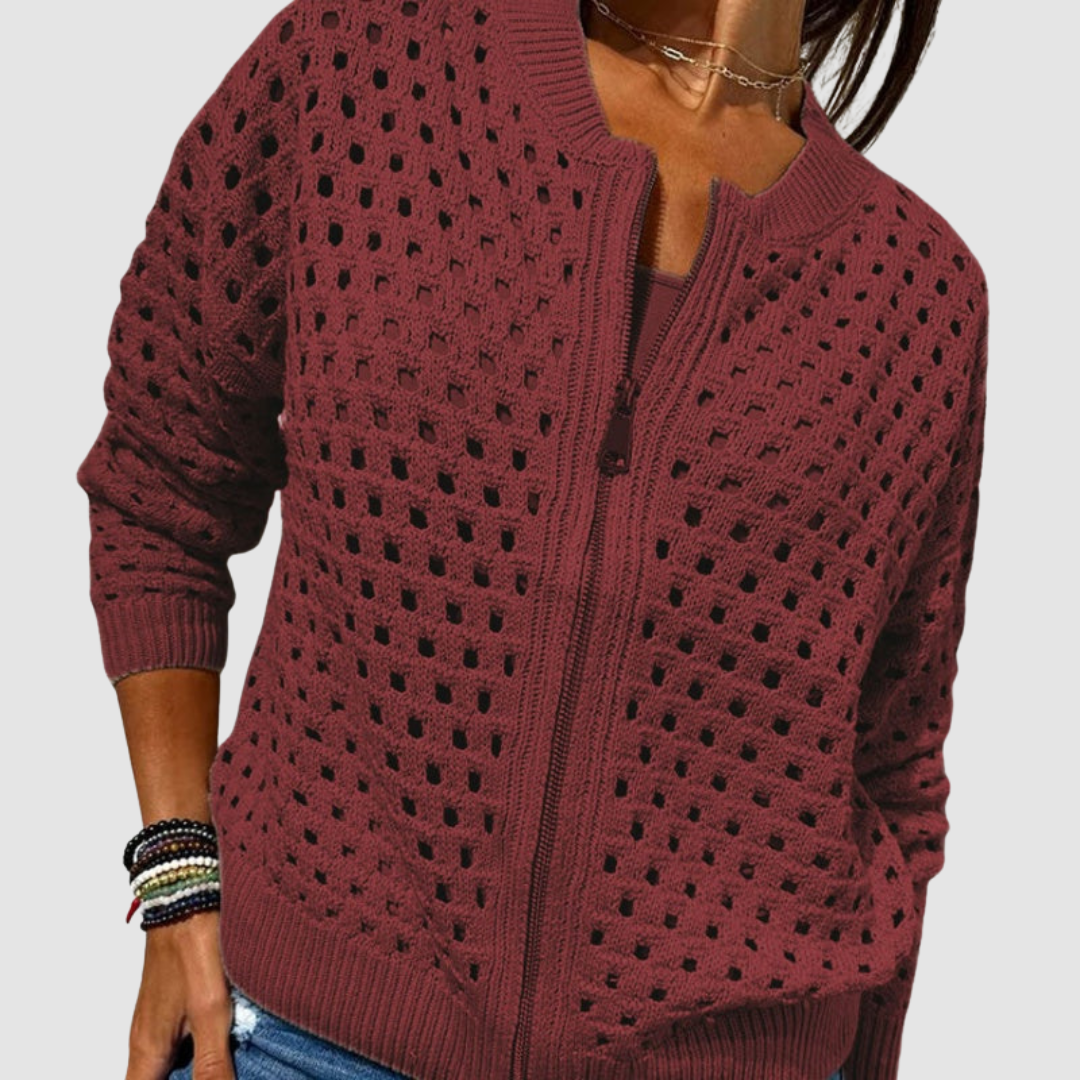 Belvenza | Giacca a Maglia Premium in Colore Neutro