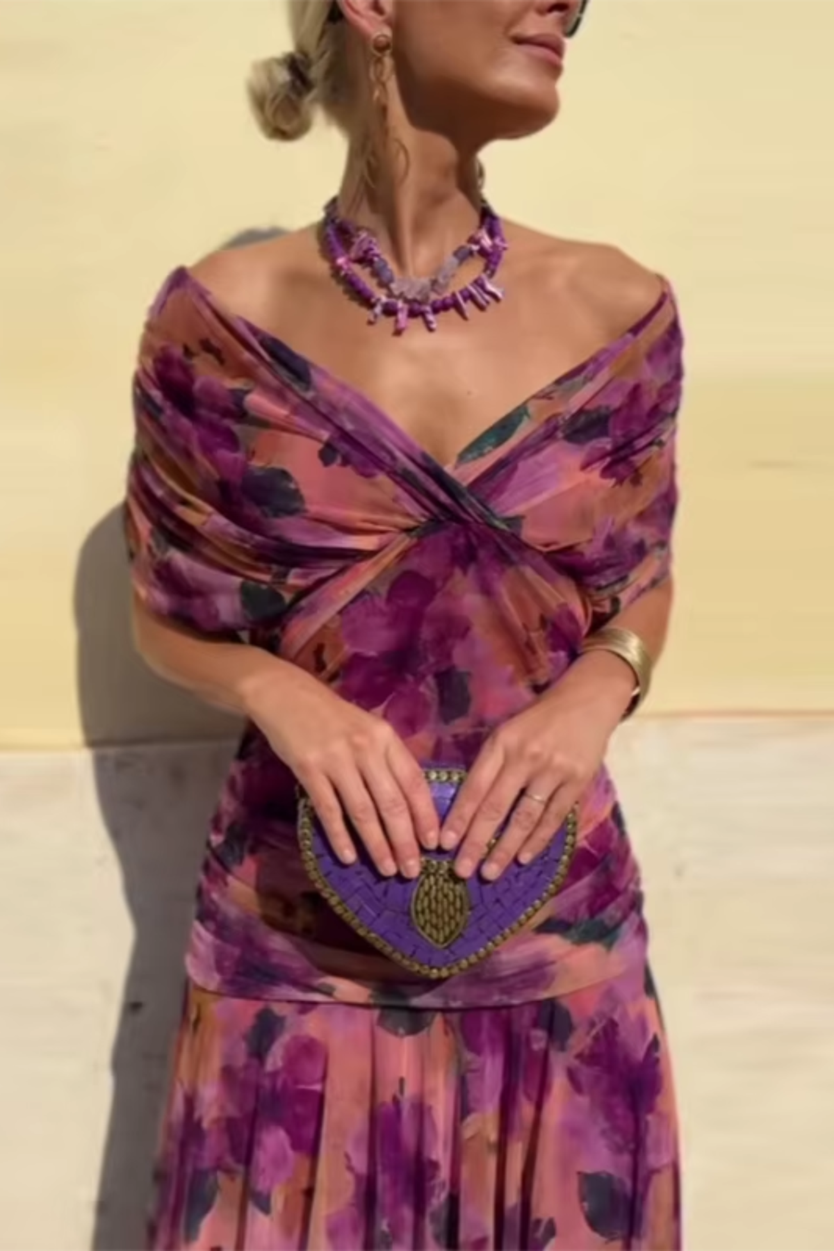 Belvenza | Elegante Maxi Abito Plissettato