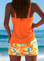 Belvenza | Tankini Elegante con Gonna Tropicale