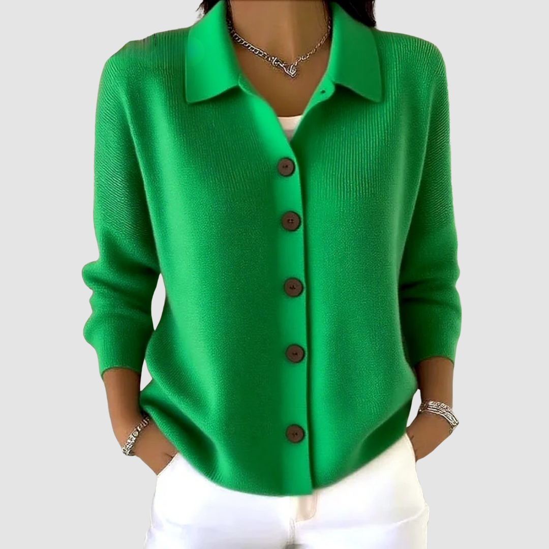 Belvenza | Cardigan in Maglia con Bottoni Grigio
