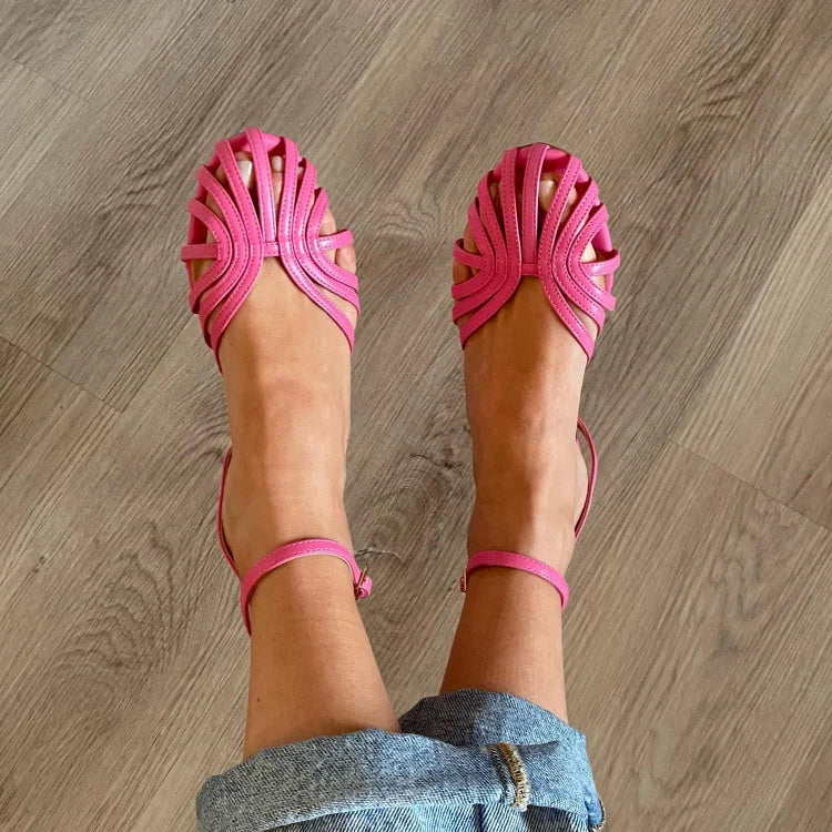 Belvenza | Sandali Eleganti in Tessuto Nero