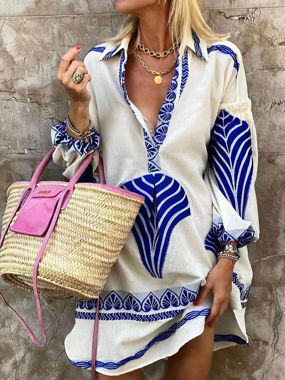 Belvenza | Vestito Mini Tropicale con Stampa Unica
