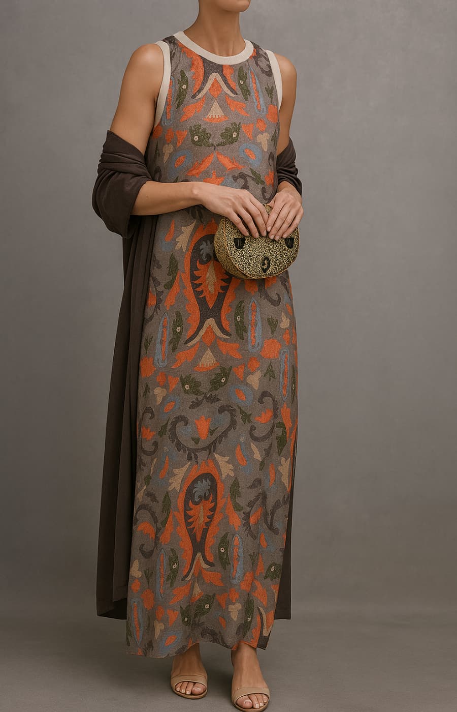 Belvenza | Abito Elegante con Stola in Seta