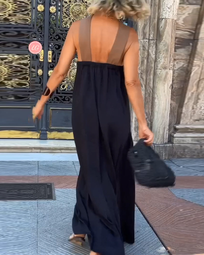 Belvenza | Vestito con Scollo Incrociato in Blu