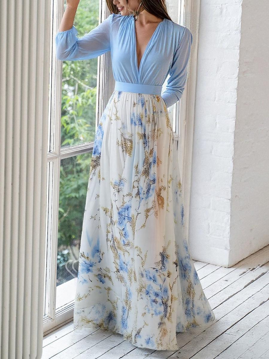 Belvenza | Abito Lungo Floreale Elegante