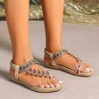 Belvenza | Sandali Eleganti Decorati Beige