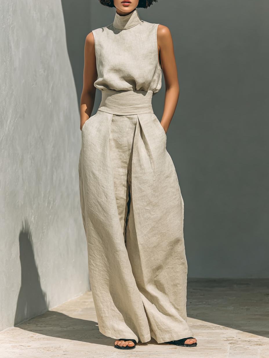 Belvenza | Set Minimalista in Cotone e Lino Naturale