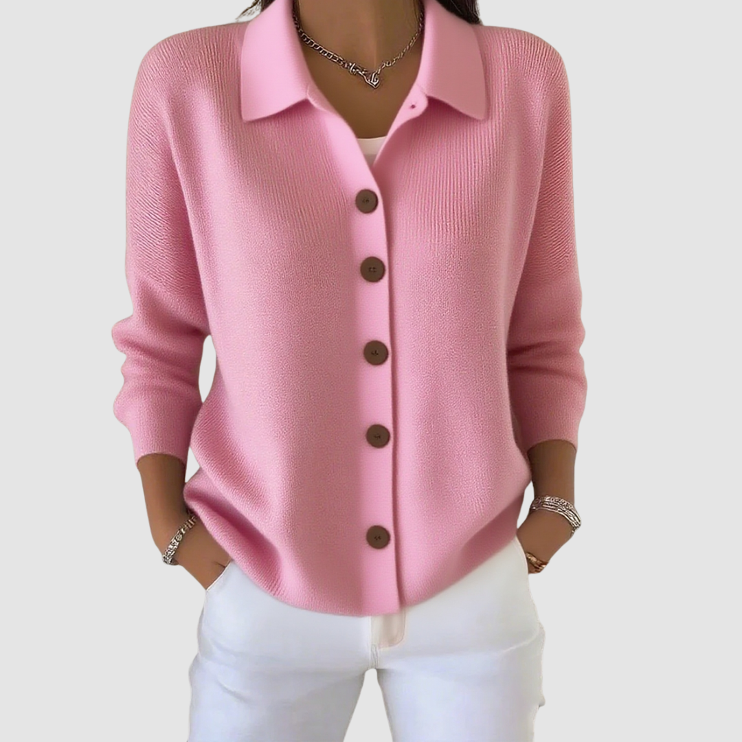 Belvenza | Cardigan in Maglia con Bottoni Grigio