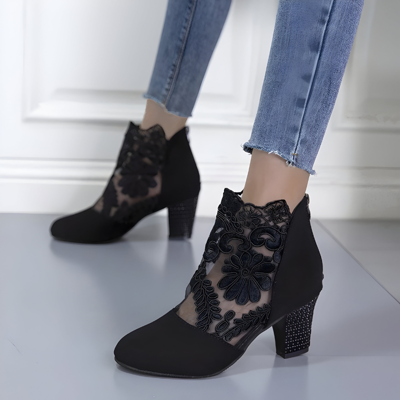 Belvenza | Stivaletti Eleganti in Pizzo Nero