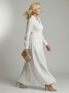 Belvenza | Abito Maxi in Tessuto Morbido Fluttuante