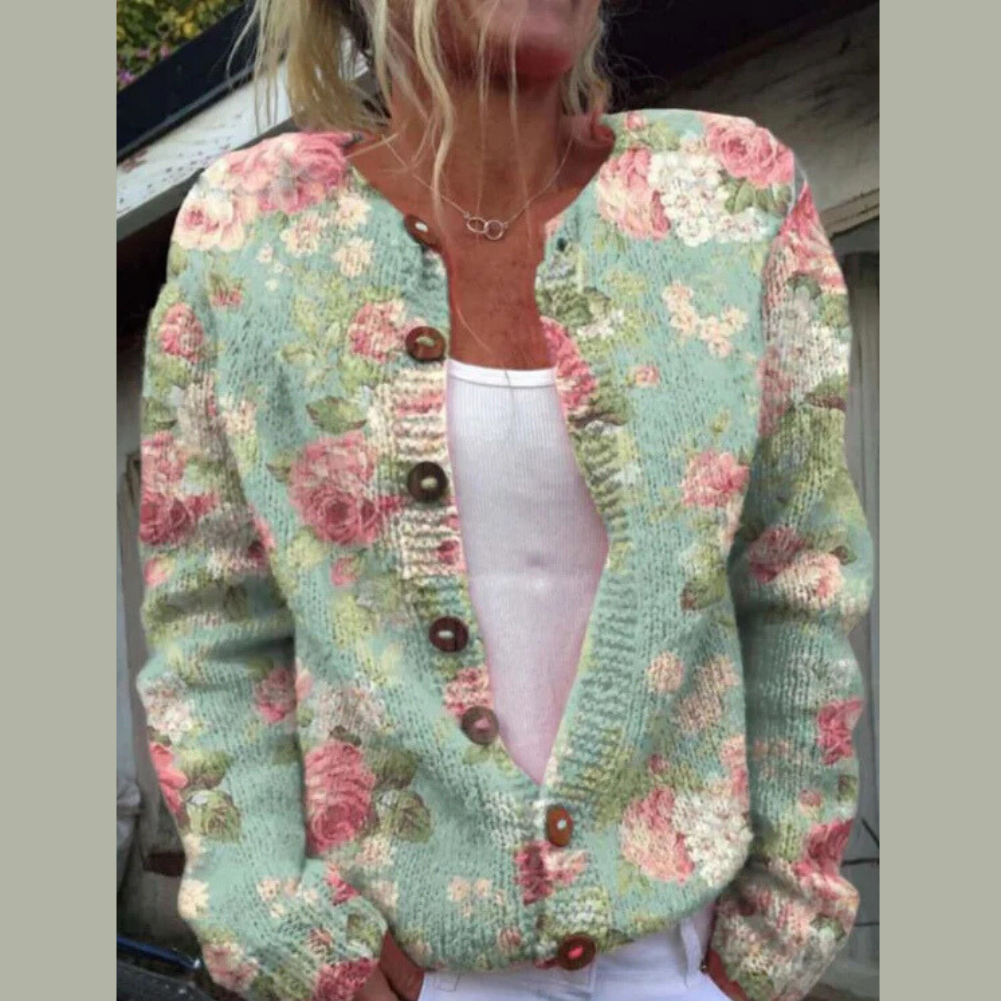 Belvenza | Cardigan Elegante in Maglia Grigia