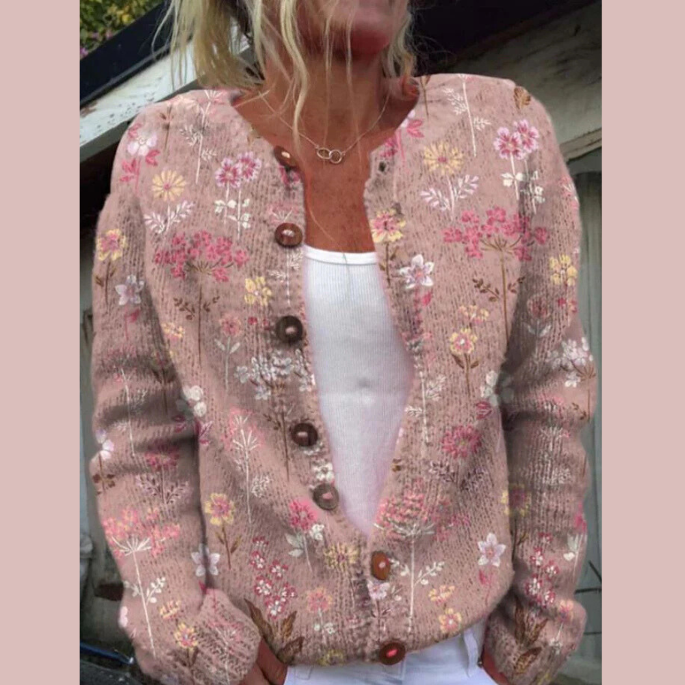 Belvenza | Cardigan Elegante in Maglia Grigia