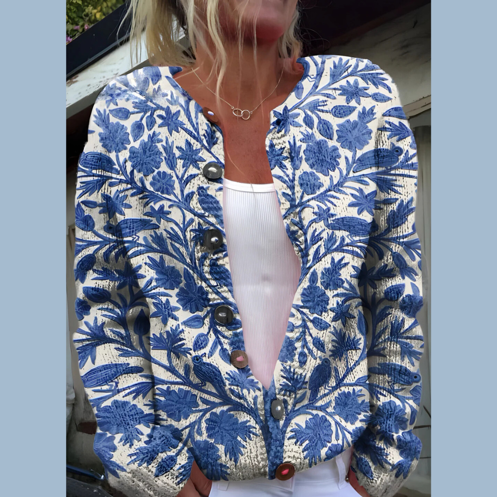 Belvenza | Cardigan Elegante in Maglia Grigia