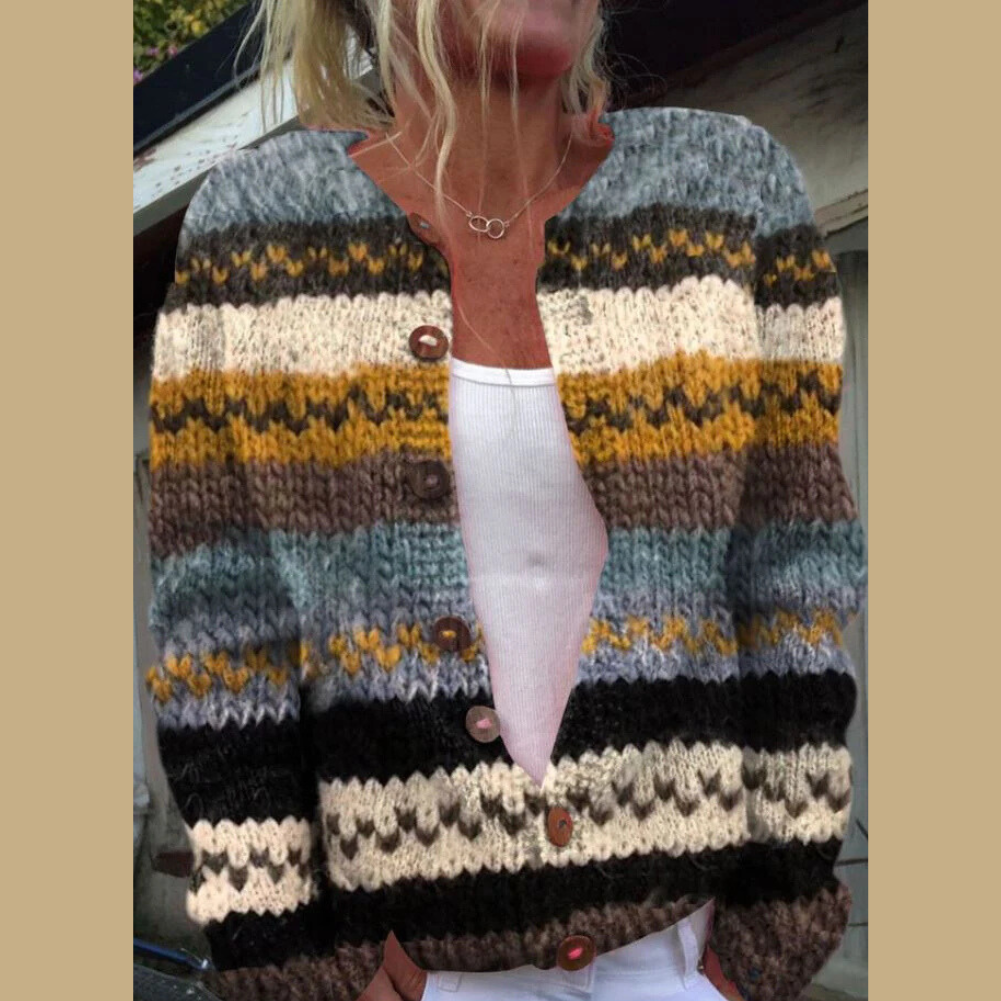 Belvenza | Cardigan Elegante in Maglia Grigia