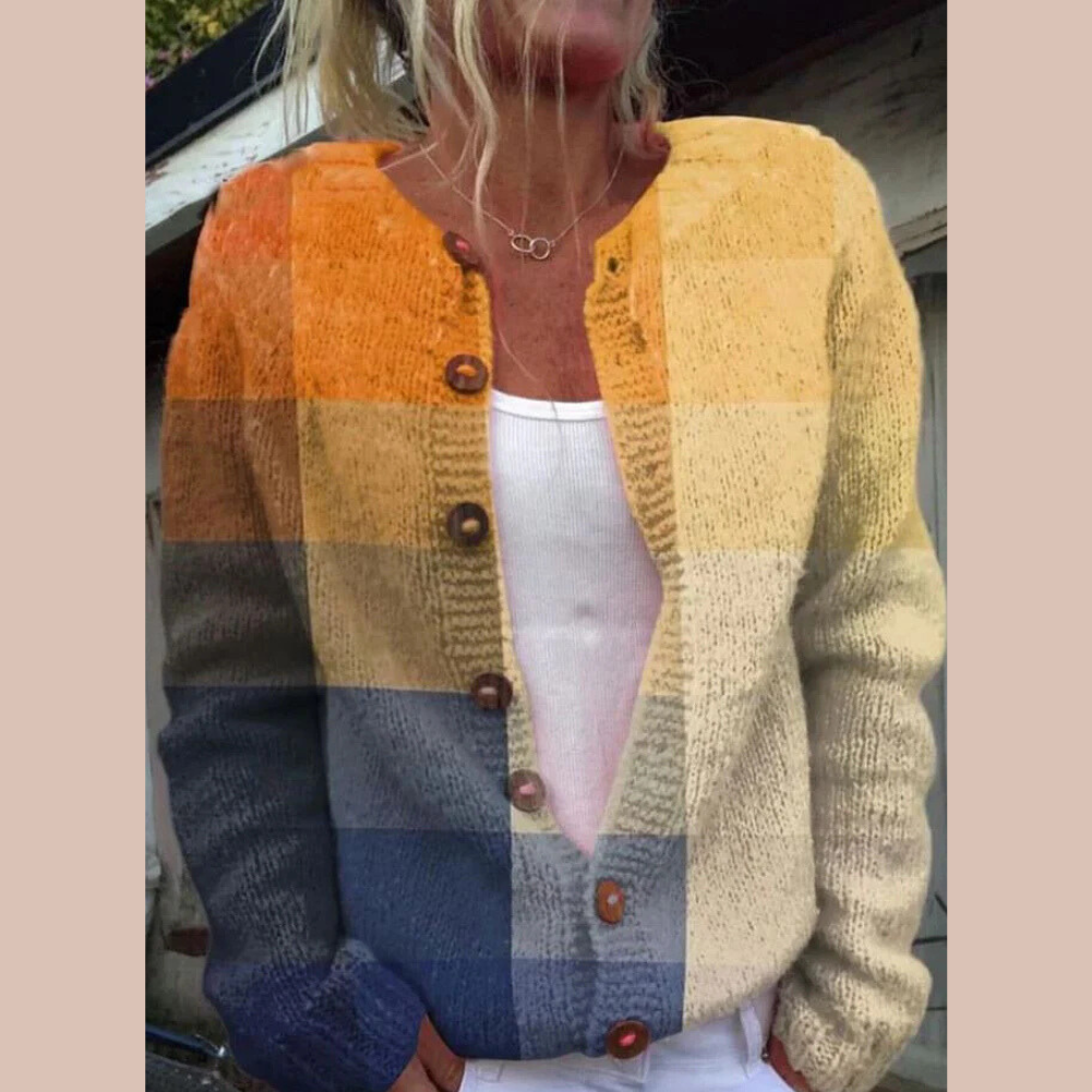 Belvenza | Cardigan Elegante in Maglia Grigia