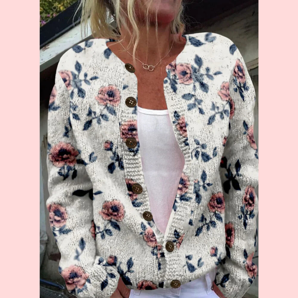 Belvenza | Cardigan Elegante in Maglia Grigia
