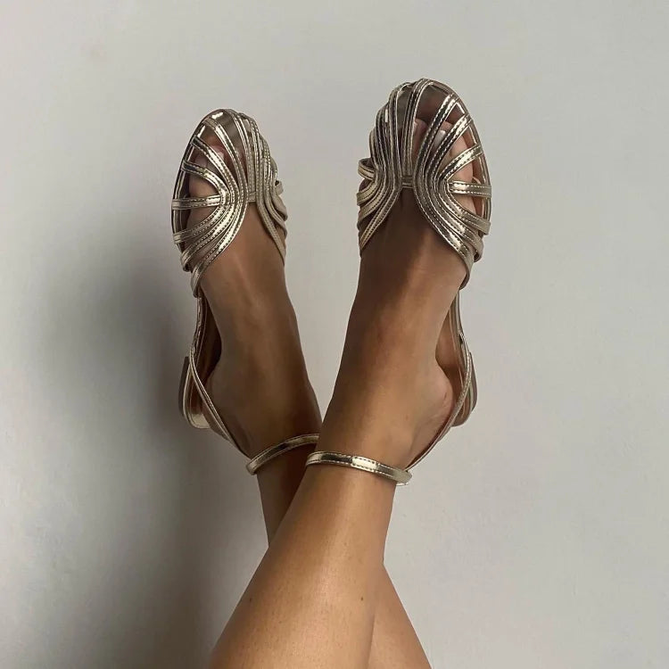 Belvenza | Sandali Eleganti in Tessuto Nero