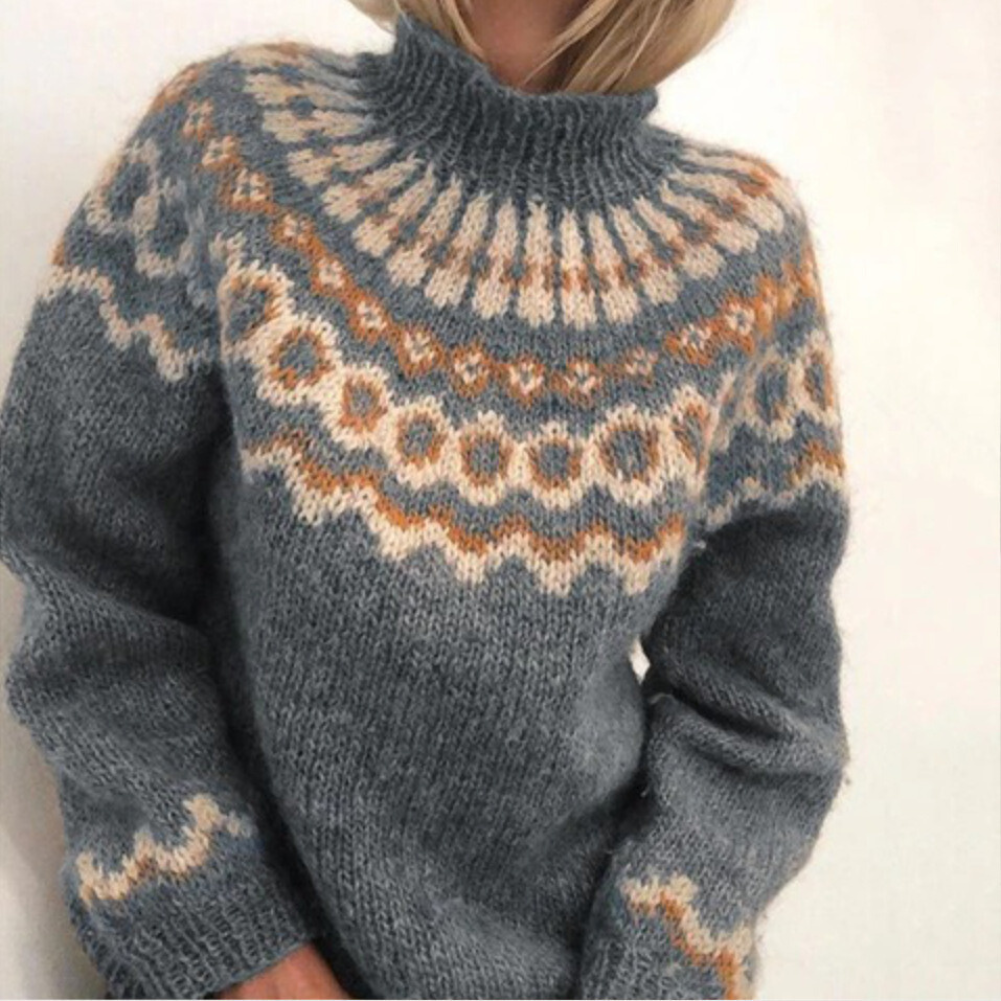 Belvenza | Maglione Elegante a Collo Alto in Cashmere