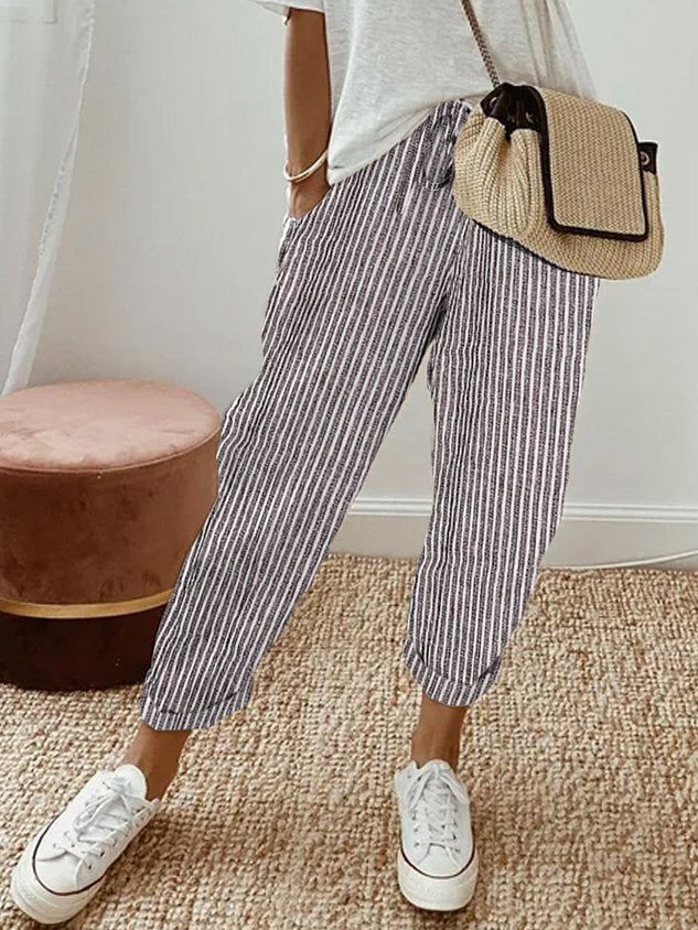 Belvenza | Pantaloni Leggeri in Tessuto Traspirante