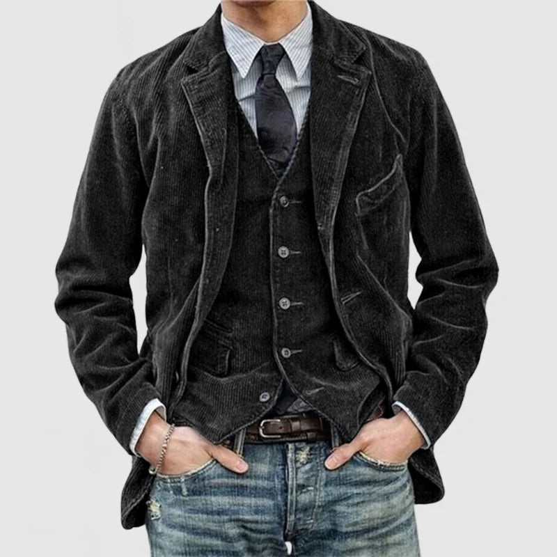 Belvenza | Blazer in Velluto Verde con Gilet Coordinato