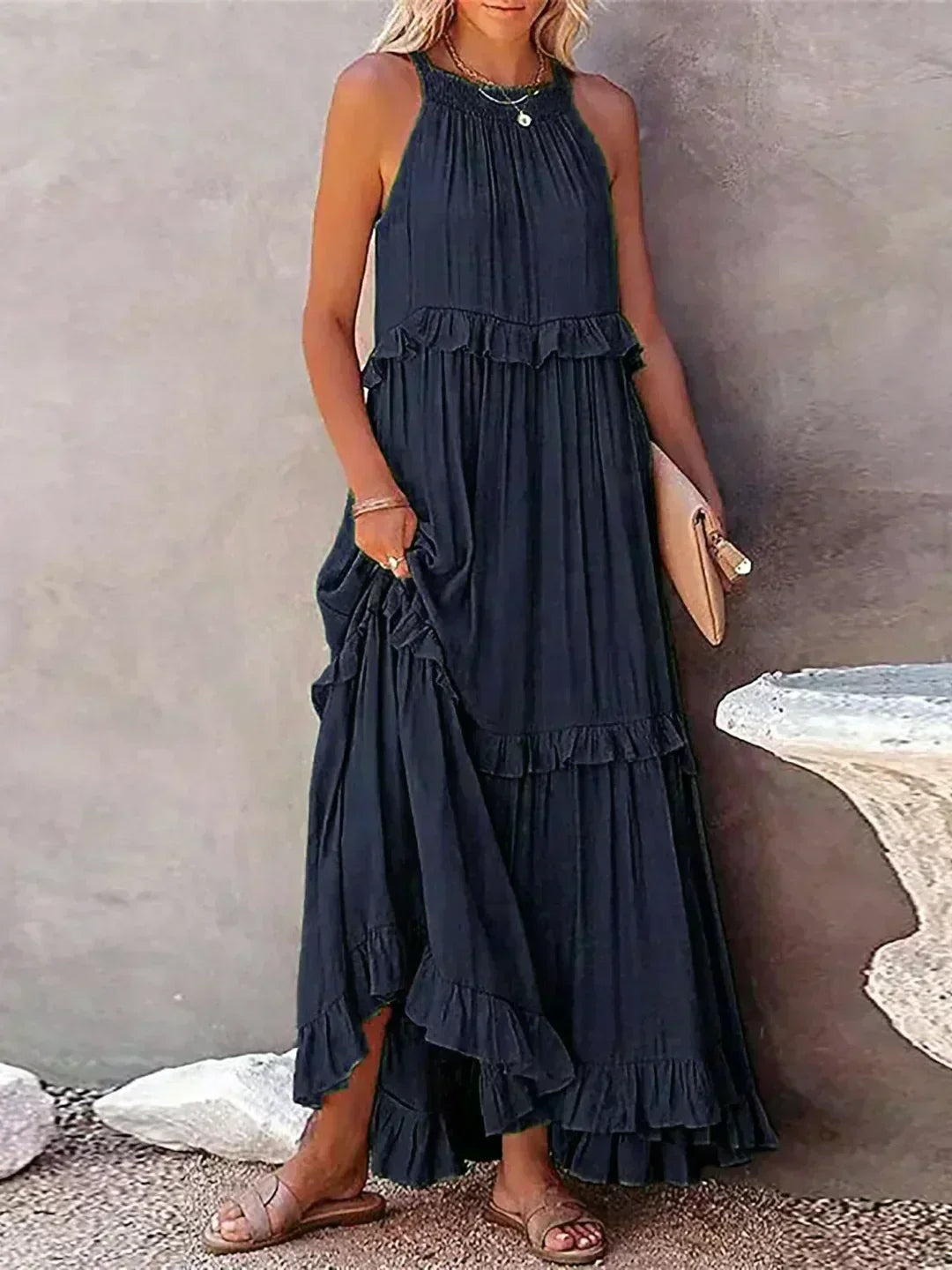 Belvenza | Abito Elegante con Bordo a Volant