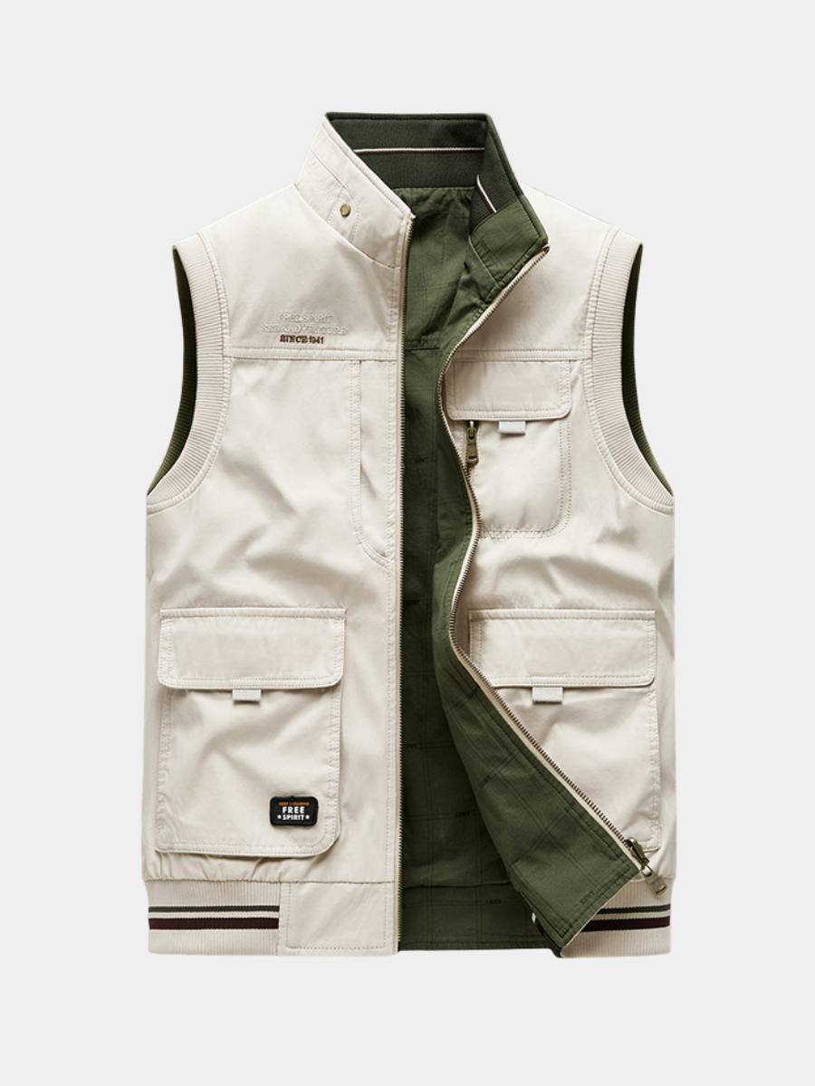 Belvenza | Gilet Utility Premium in Tessuto Nero