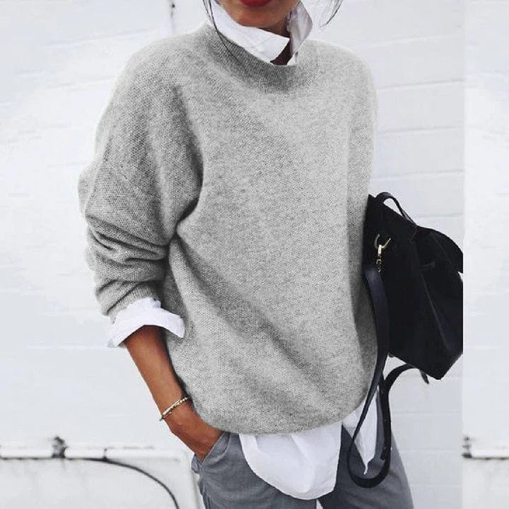 Belvenza | Maglione Elegante in Lana Grigia