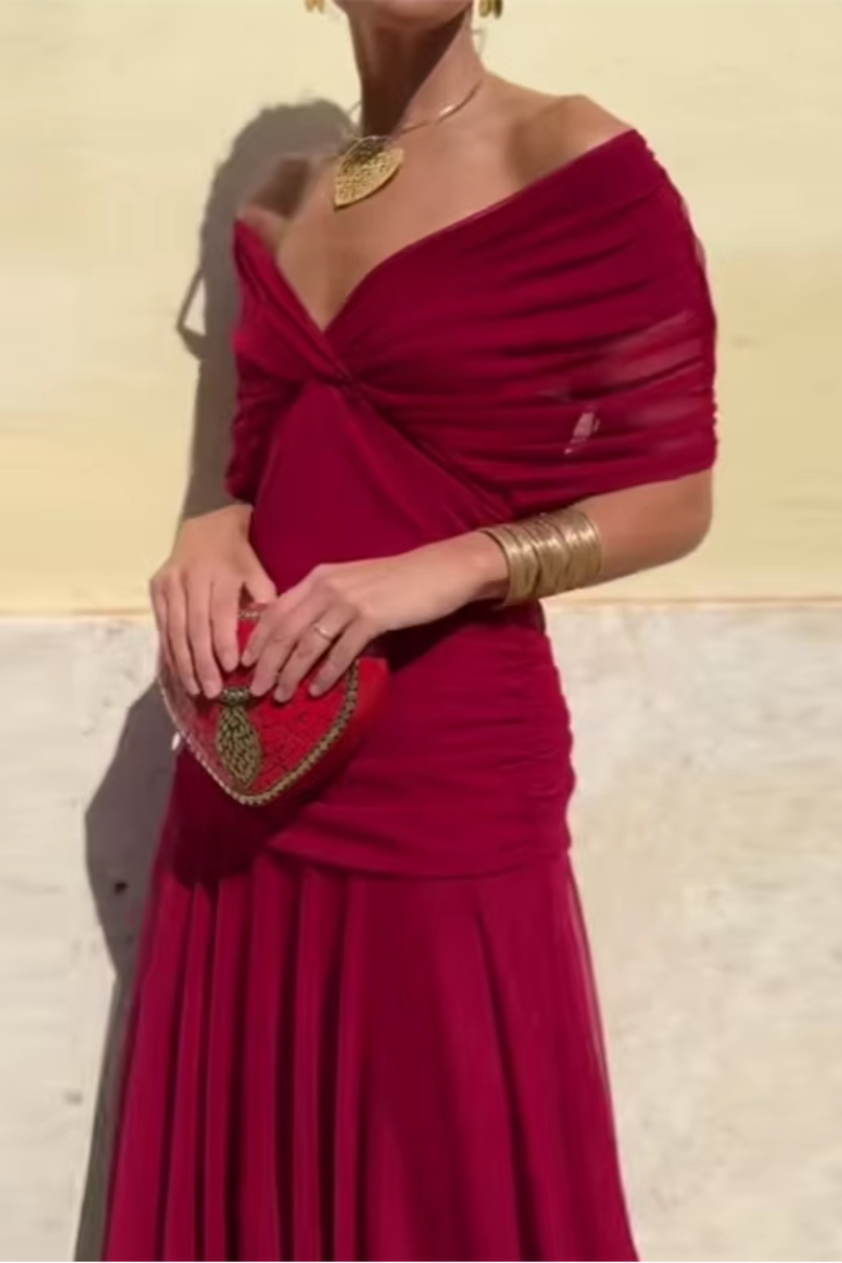 Belvenza | Elegante Maxi Abito Plissettato
