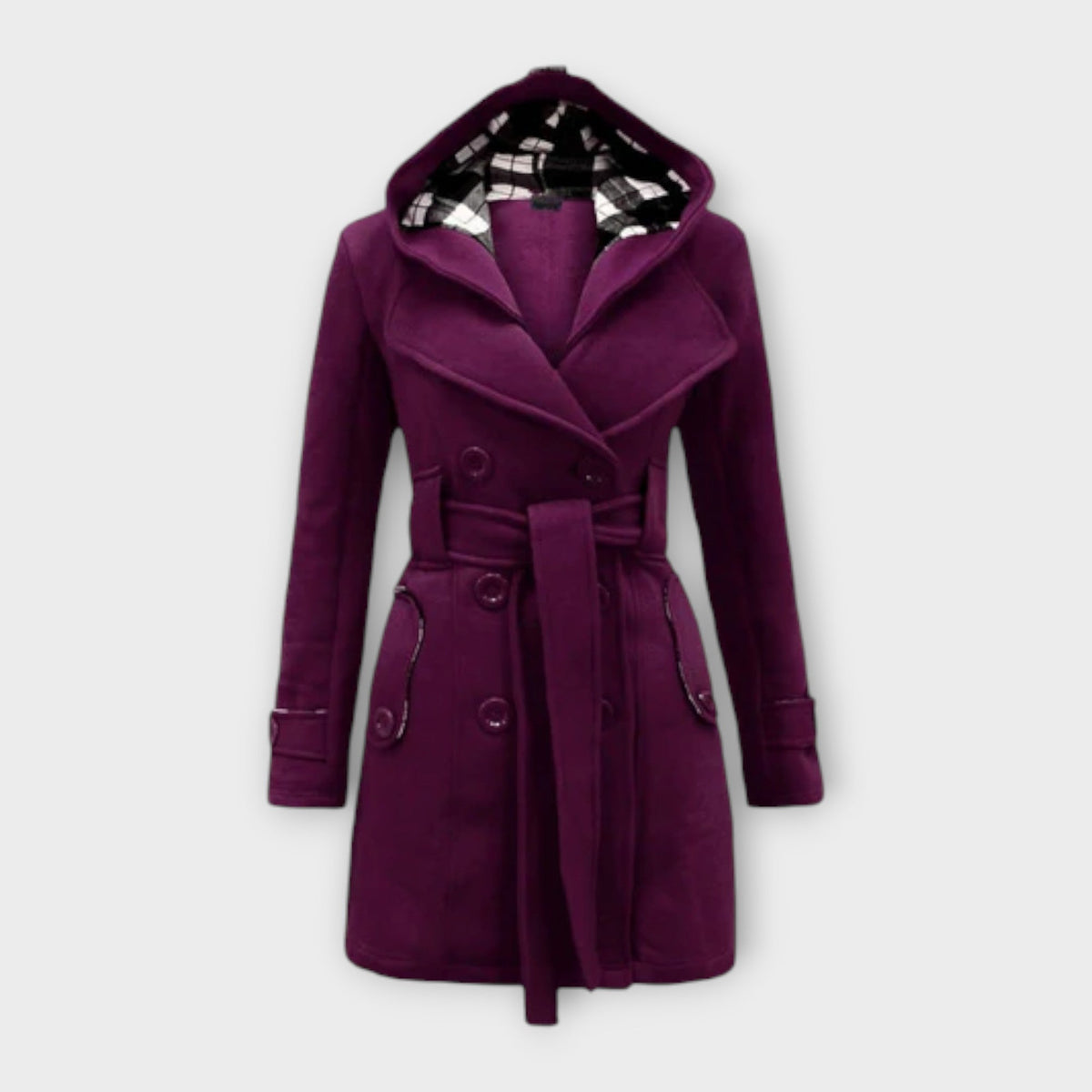 Belvenza | Cappotto Elegante di Transizione in Tessuto Nero