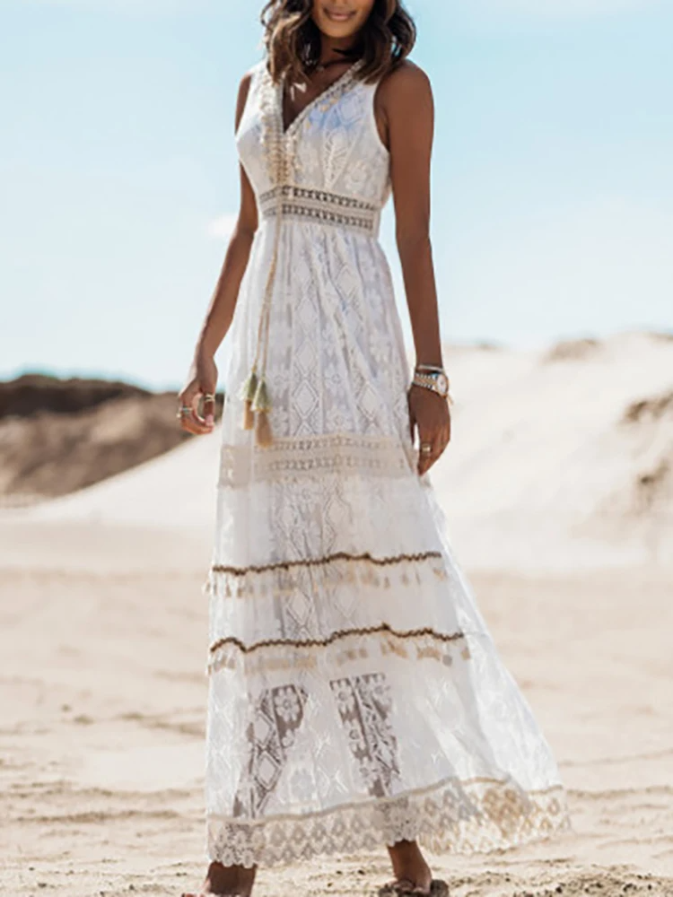 Belvenza | Abito Boho con Frange e Coulisse