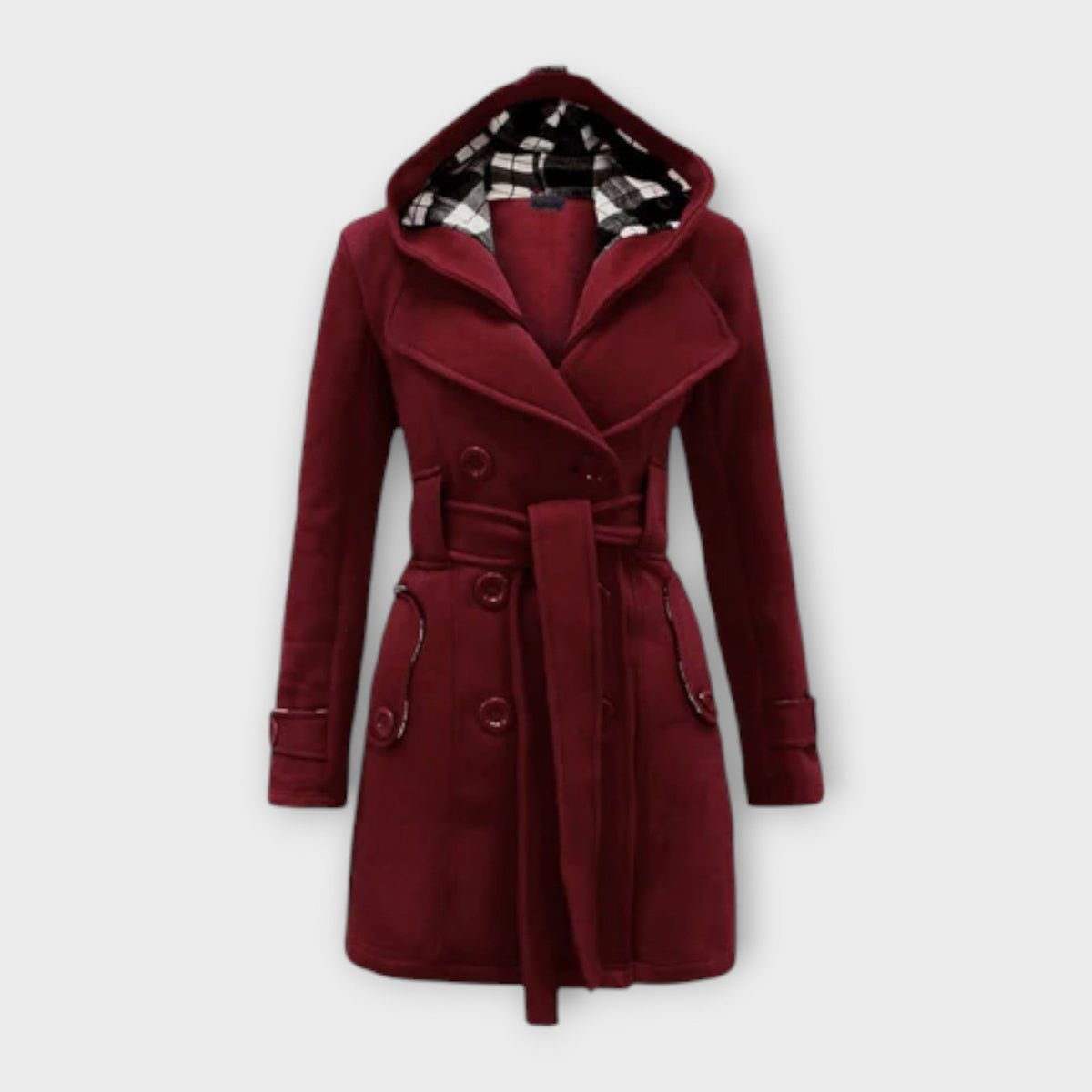 Belvenza | Cappotto Elegante di Transizione in Tessuto Nero