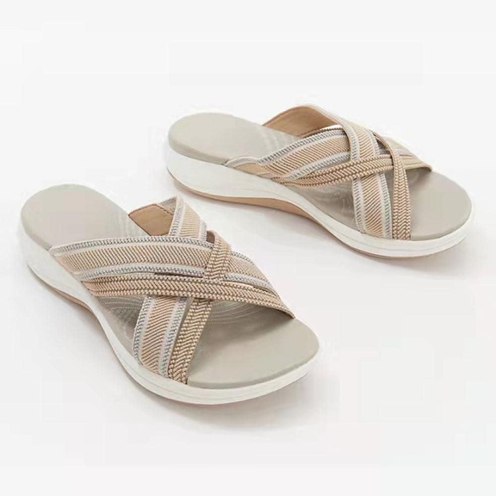 Belvenza | Sandali Cross-Slide Comfort Beige